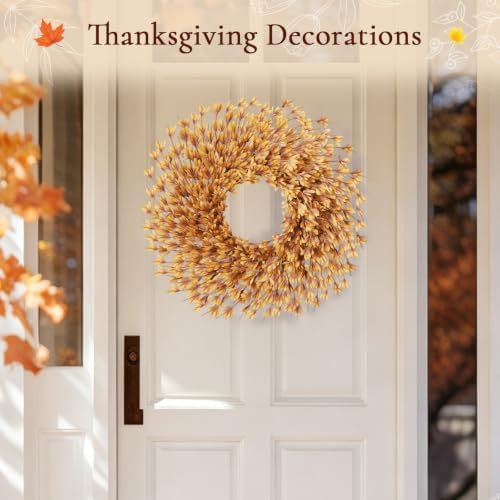 26 Inch Fall Wreath for Front Door, Autumn Thanksgiving Decor