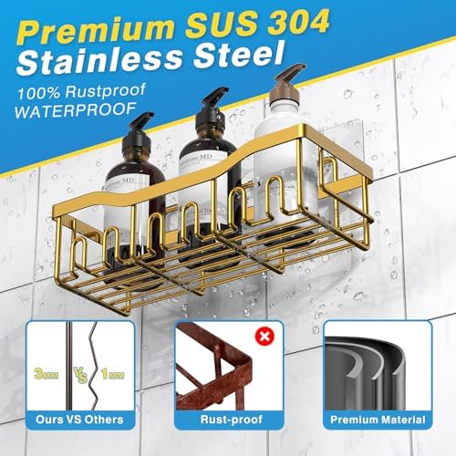 Shower Caddy 5 Pack,Adhesive Shower Organizer for Bathroom Storage&Home Decor&Kitchen,No Drilling,Large