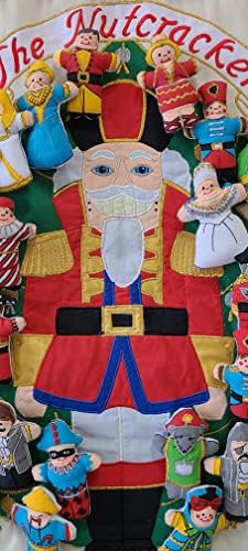 Nutcracker Advent Calendar by Pockets of Learning | Interactive Christmas Holiday Décor | Embroidered Seasonal Soft Fabric Cloth Wall Hanging Countdown Decor