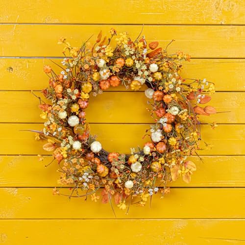 22 Inches Fall Wreath Fall Wreaths for Front Door Autumn Wreath