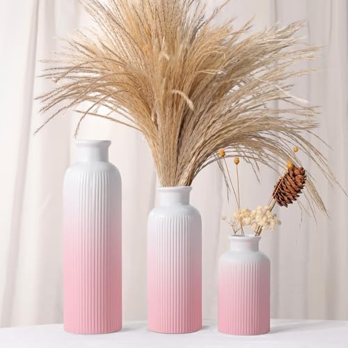 Small Ceramic Vase / Gradient Pink / Set of 3