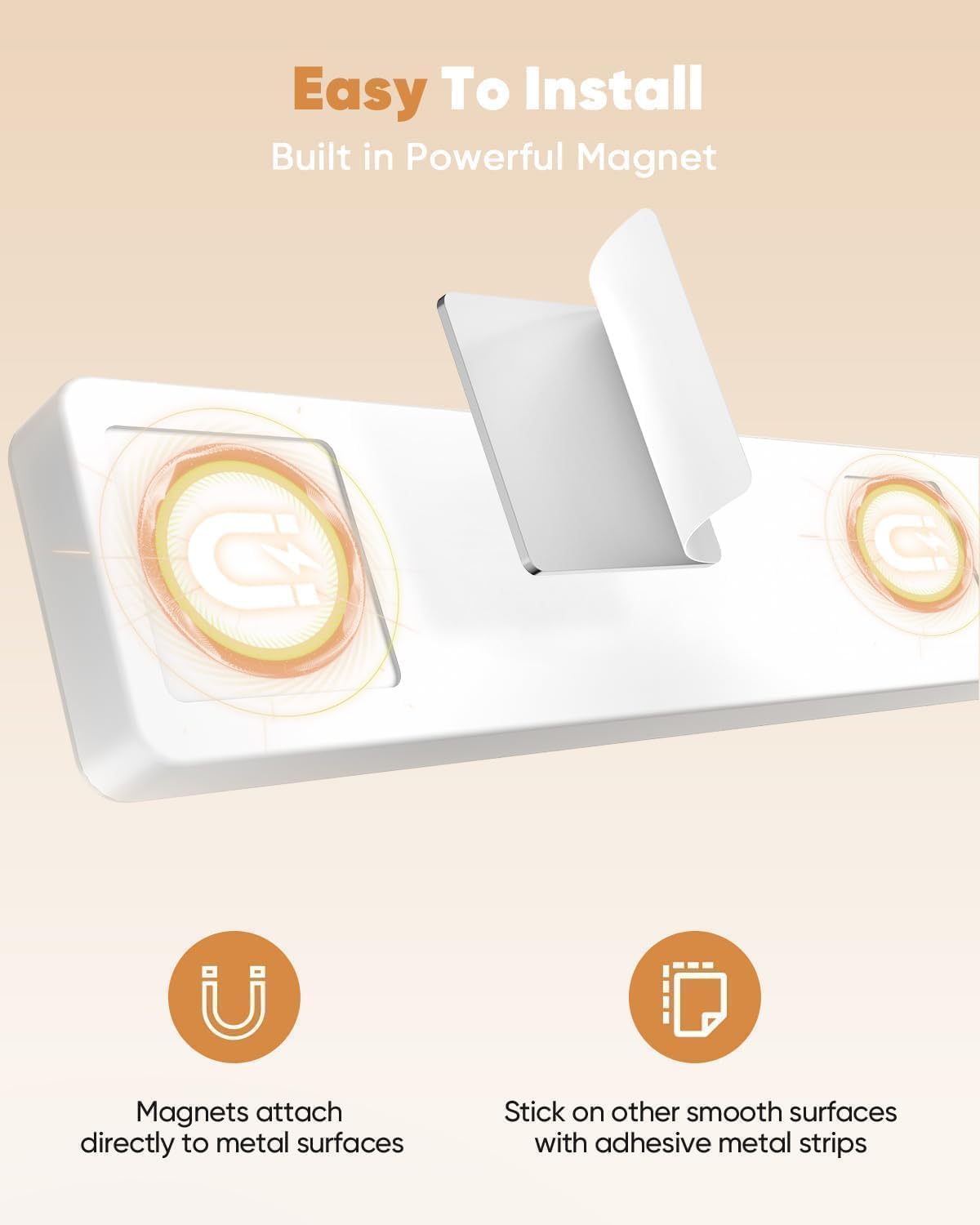 6 Pack 13inch Under Cabinet Lighting, 3 Color Temperatures Motion Sensor Light Indoor, USB Rechargeable Battery