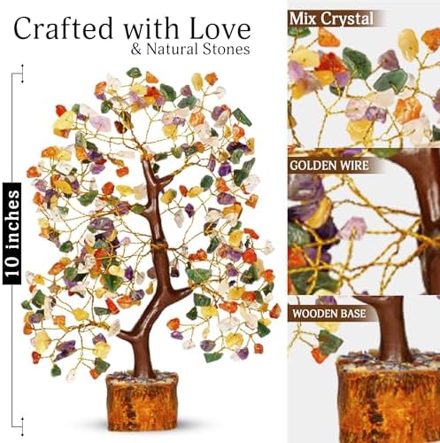 YATSKIA Mix Chakra Crystal Tree | Chakra Tree of Life | Spiritual Gifts | Crystals and Gemstones | Birthday Gifts for