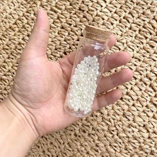 4 pcs 80ml Small Glass Bottles with Cork Stopper,Decorative Bottle,Vials Jars,Cute Storage Jar,Wishing Bottle 37x100mm(1.46x3.94inch)