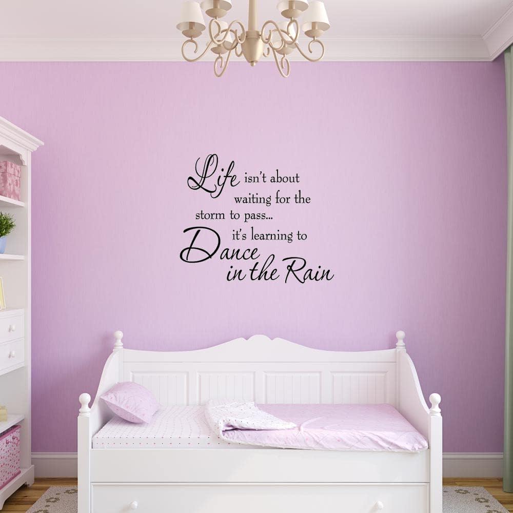 Life Isnt About Waiting for The Storm to Pass Its Learning to Dance in The Rain Vinyl Wall Decal