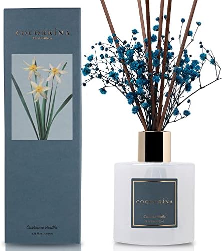 COCORRÍNA Reed Diffuser - Cashmere Vanilla 6.7 fl oz Reed Diffuser for Bedroom Bathroom Home Décor