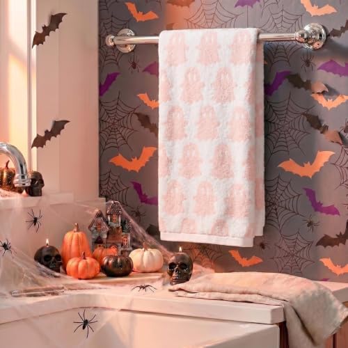 Artoid Mode 1 Pc Beige Pink Ghost Halloween Hand Towel for Bathroom