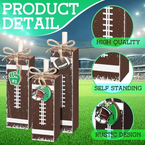 Redbaker 3 Pcs Football Decorations for Home, Football Table Centerpieces