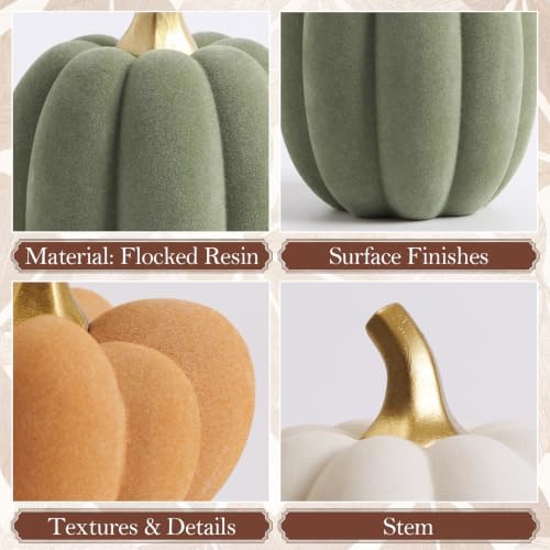 WDS WONDROUS Fall Pumpkin Decor, Faux Artificial Pumpkin for Home Table