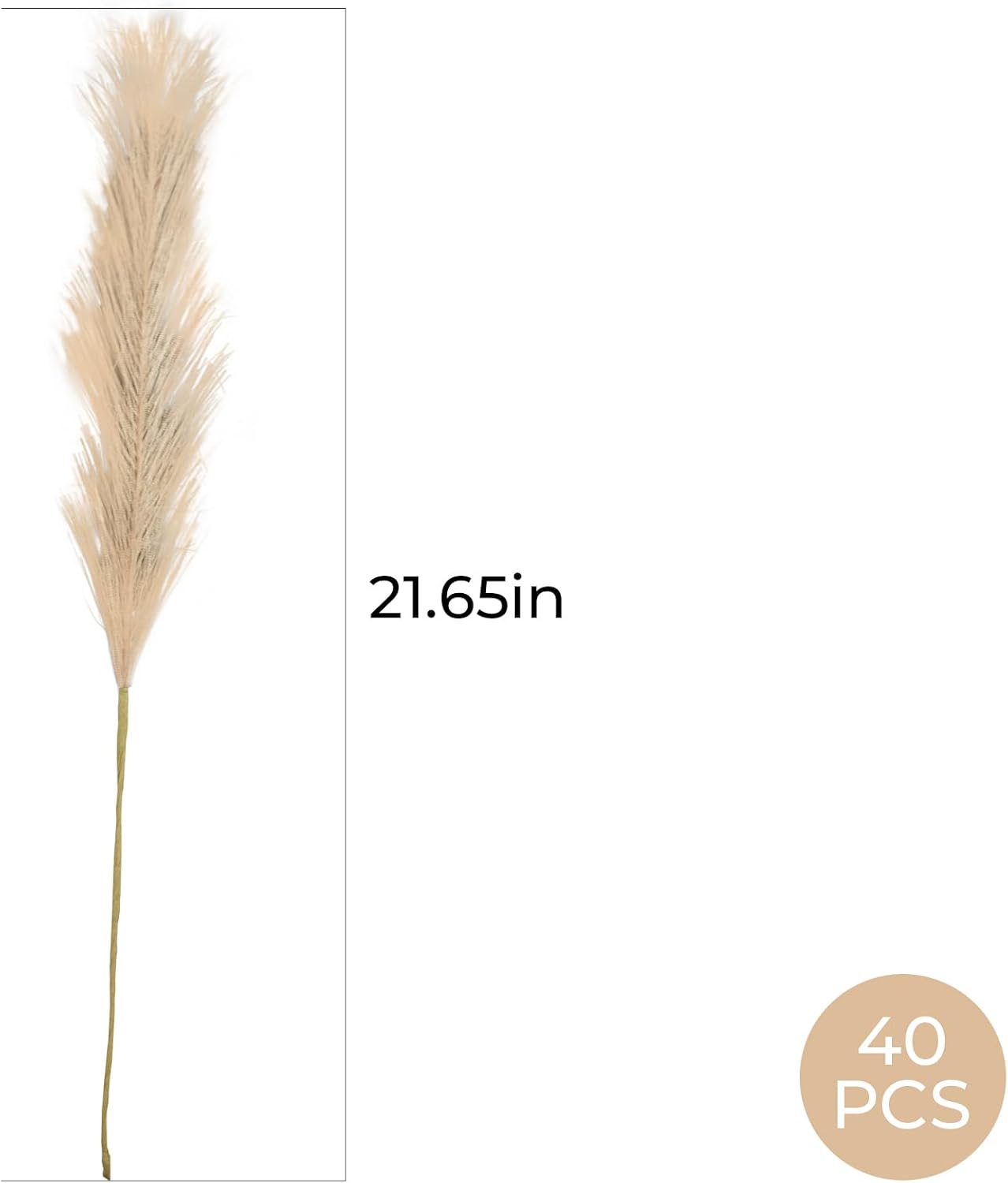 Artificial Pampas Grass 21.6" Faux Dried Flowers Pompas Grass Bouquet / Beige & Brown / Set of 40