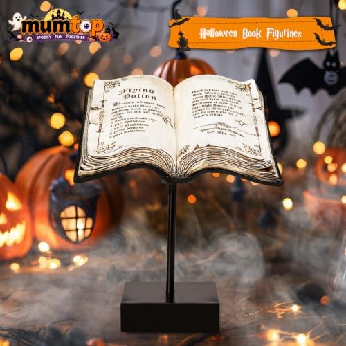 MUMTOP Halloween Vintage Book Figurines Indoor Antique Open Books Ornament