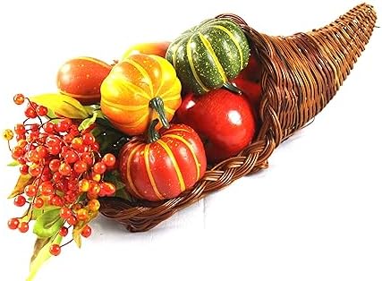 14'' long wicker cornucopia basket
