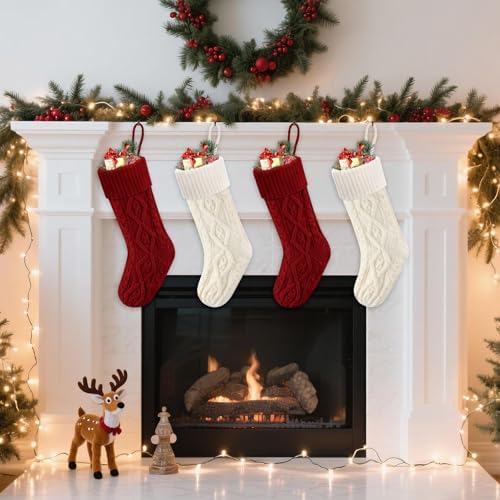 Christmas Stockings 18" Knitted Stocking Christmas Decorations
