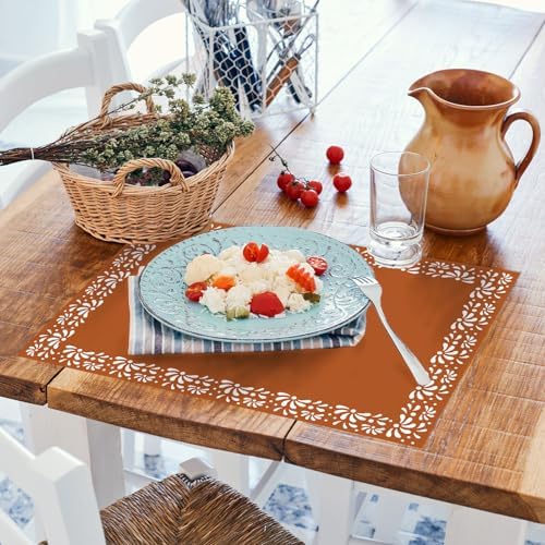 Whaline 50Pcs Cielito Lindo Paper Placemats Mexican Fiesta Brown Dinner Mats Disposable Rectangle Table Mats for Cinco De Mayo Party Table Setting