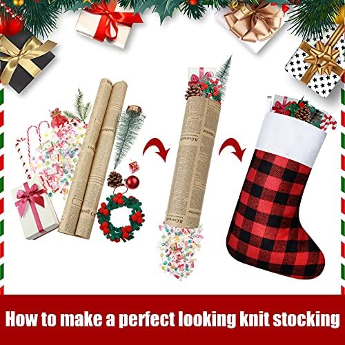 Tatuo 8 Pieces Christmas Stockings Buffalo Plaid for Fireplace,15 Inches