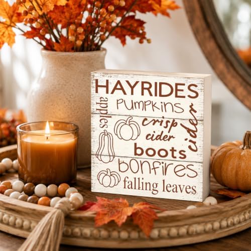 Fall Signs Hayrides Pumpkins Cider Boots Bonfires Wood Sign Fall Decor