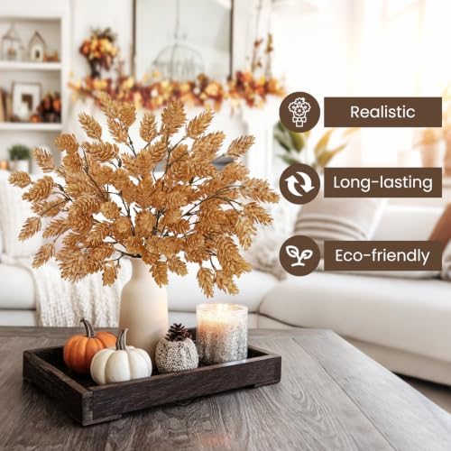 6PCS 20in Artificial Fall Hops Branches Yellow Faux Hops Stems Home Decor