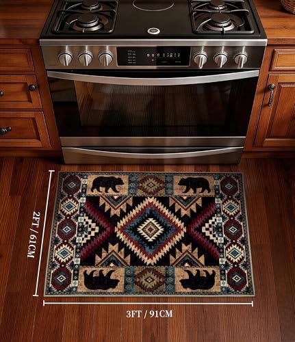 YIHOUSE Washable Western Cabin Area Rug 2x3 Entryway