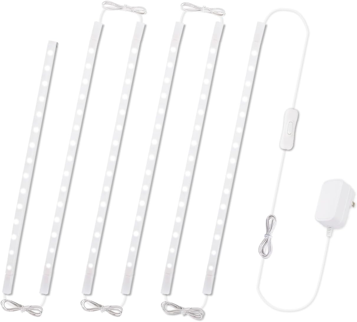 Cefrank 6-Pack Linkable Under Cabinet Lighting, 12" LED Shelf Light Bars | 1200LM Cool White • Plug-in • CRI90+ •