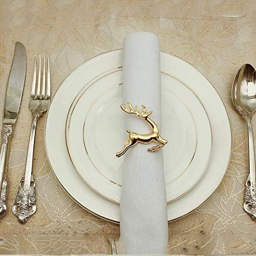 Napkin Rings Set of 8 Silver Set of 8 Napkin Rings Christmas, Holidays, Thanksgiving (Deer-3)
