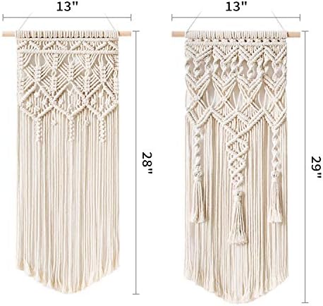 Macrame Woven Wall Hanging Boho Chic Geometric Art Decor / Medium / Set of 2