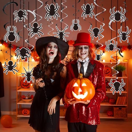 18PCS Halloween Black Spider Web Decorations