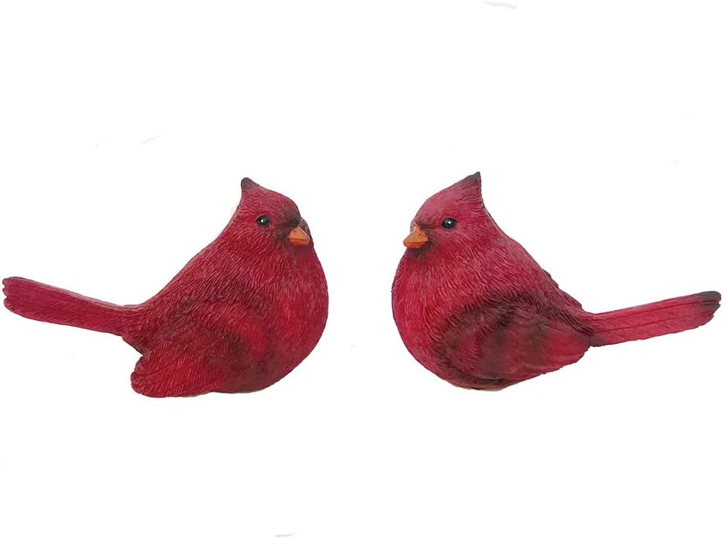 Cardinal Figurines Cardinal Bird Statue Figures / Red / Set of 2