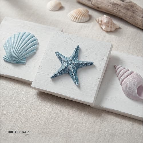 Tide and Tales 3D Beach Wall Art, Coastal Bathroom Wall Decor, Set of 3