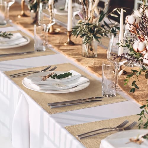 Kochorie 50Pcs 11x17 Woven Burlap Placemats Jute Placemat for Dining Table