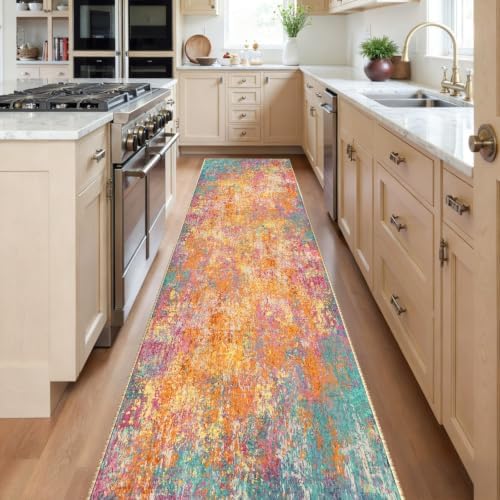 RELEANY Washable Runner 2'x8' Abstract Area Rug for Hallway Starlight