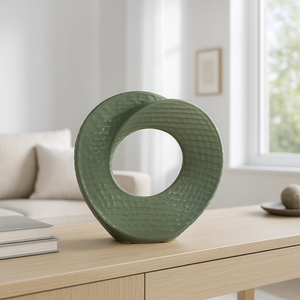 Ceramic Decorative Object / 8.0" H / Green