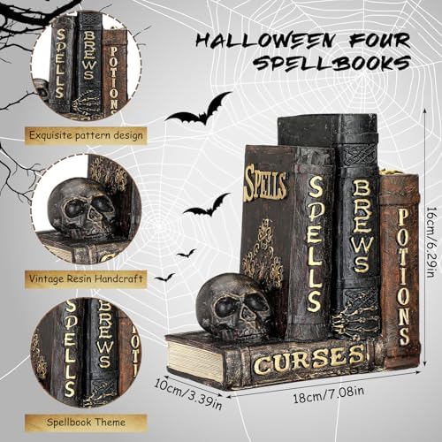 Namalu Halloween Mantel Decor Halloween Book Decor, Skull Style