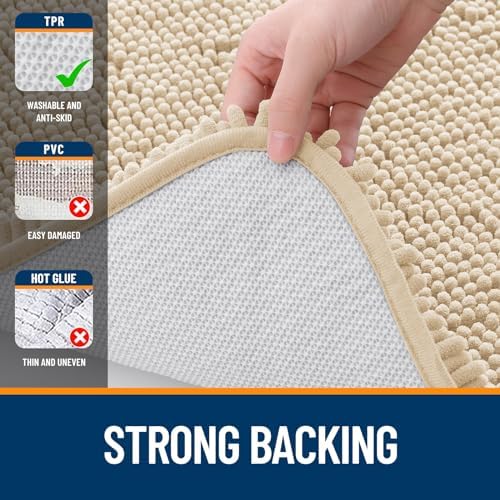 OLANLY Bathroom Rugs 30x20, Extra Soft Absorbent Chenille Bath Rugs