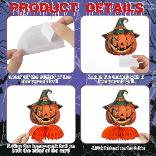 AmazingSpark 12 Pcs Halloween Honeycomb Centerpieces Vintage Party
