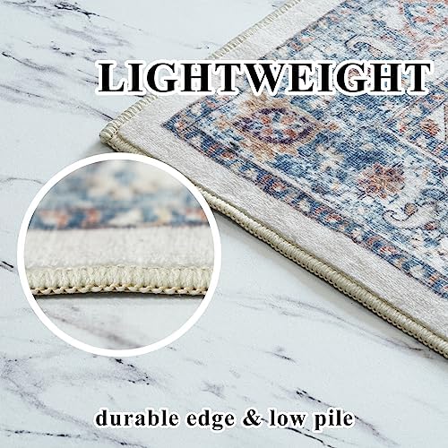 Hallway Washable Runner Rug - 2x3 Kitchen Rugs Entryway Rug Runner Vintage Soft Floor Mat Non Slip Indoor Farmhouse