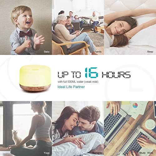 ASAKUKI Smart Wi-Fi Essential Oil Diffuser, 500ml App Control Humidifier