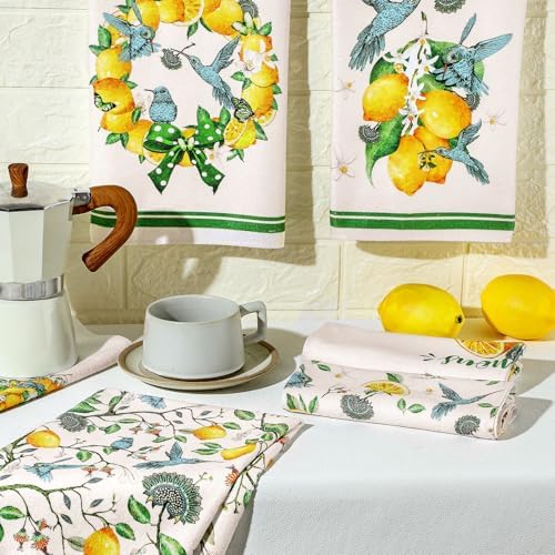 Sratte 6 Pcs Vintage Butterfly Kitchen Towels Fall Dish Towels, 24x16 Inch