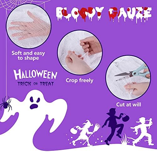 Watayo 500 x 39 Inch Large Size Halloween Spooky Cheese Cloth, Halloween White Scary Creepy Cloth, Windows Doorways Cover Gauze for Halloweens Haunted House Party Decor