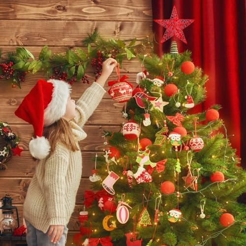 Christmas Tree Toppers Glitter Red Star for Christmas Tree Decoration