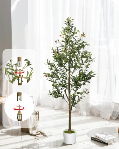 5FT Artificial Olive Tree Indoor Tall Faux with Planter