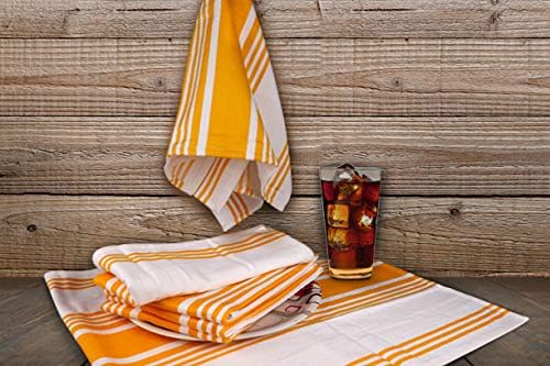 Urban Villa Kitchen Towels Cotton Dish Towels 20”x30” (Set of 6) Yellow Wht