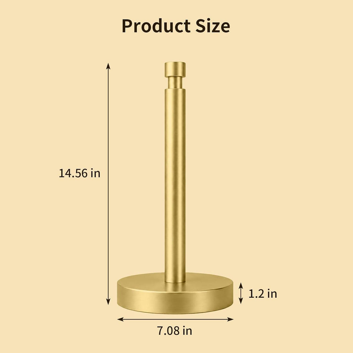 3.9lbs Heavy Duty Paper Towel Holder Countertop Weighted Base Gold | Stainles Steel,Modern Standing Countertop