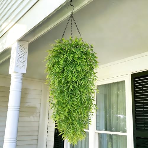 Waipfaru 4Pcs Artificial Hanging Plants, Fake Willow Leaves Vines