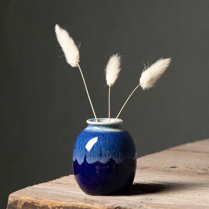 Daittin 3-Piece Ceramic Vase Set / Navy Blue