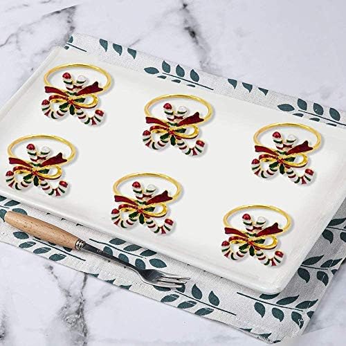 Napkin Rings Set of 6 Napkin Rings for Dinner Party, Wedding, Birthday Christmas, Holidays, Thanksgiving(Crutch)