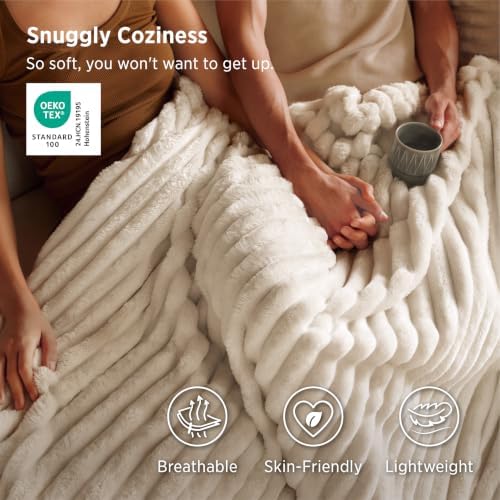 Bedsure Soft Twin Blanket for Bed Decor Gifts Khaki 60"x80"