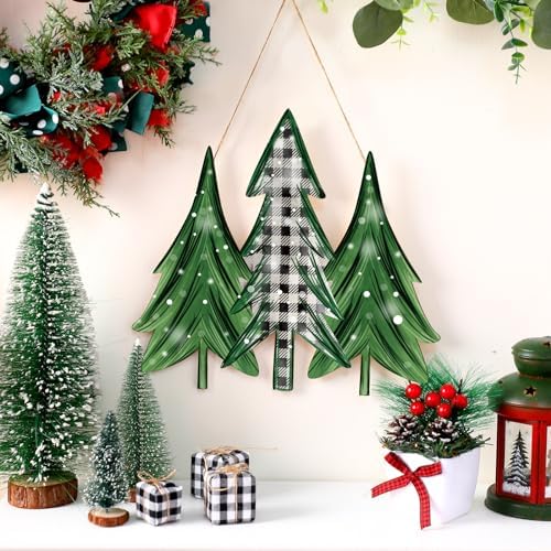 Boao Christmas Tree Door Decor Christmas Wooden Sign Door Hanger
