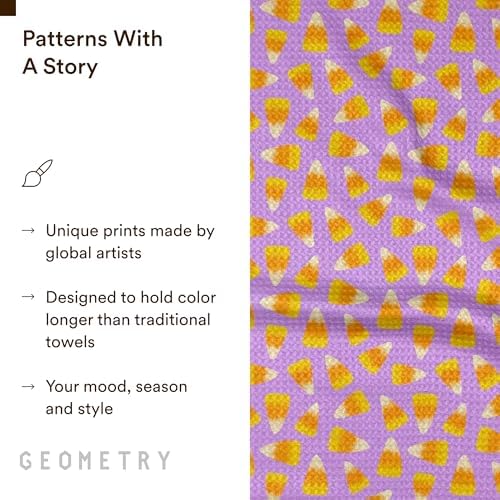 GEOMETRY Kitchen Towels - Quick Dry Microfiber Cloth Dish Towels for Kitchen Drying - Premium Quick Dry Towel - Treat, 18" x 30" - 1 Piece