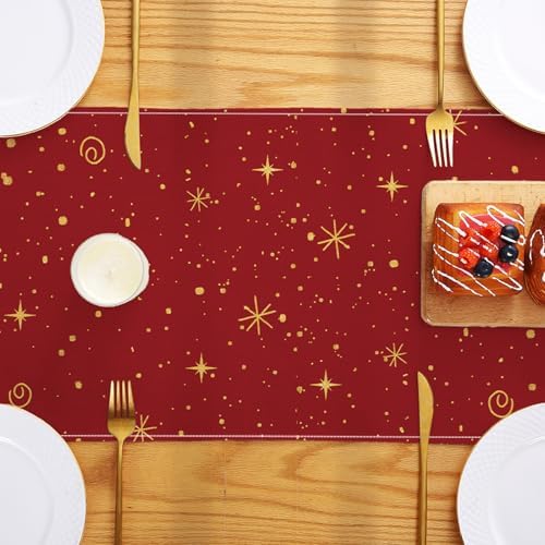 Christmas Decorations - Merry Christmas Table Runner 13x72 Inch,Xmas Trees Snowflakes Table Runner for Holiday Seasonal Winter Decoration Indoor Outdoor Party