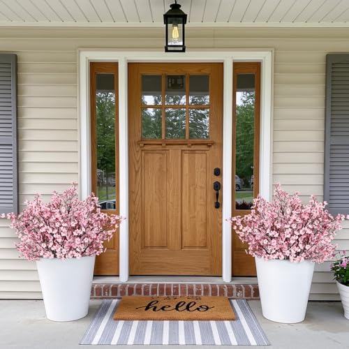 Babys Breath Artificial Flowers, 8 Bundles Cherry Blossom Pink Real Touch Fake Silk Flowers Bulk for Vase Home Office Wedding Spring Indoor Outdoor Centerpiece Table Mother's Day Decorations